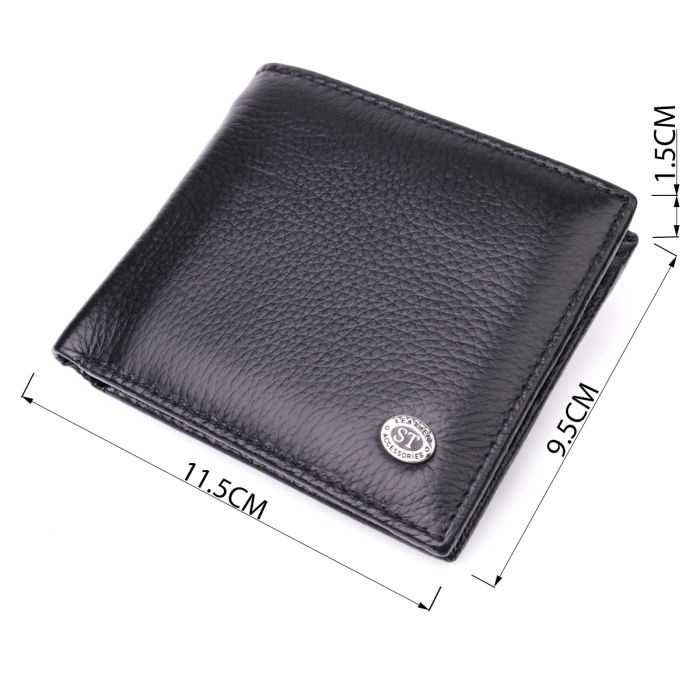 Чоловіче шкіряне портмоне із затискачем ST Leather 22485 чорний