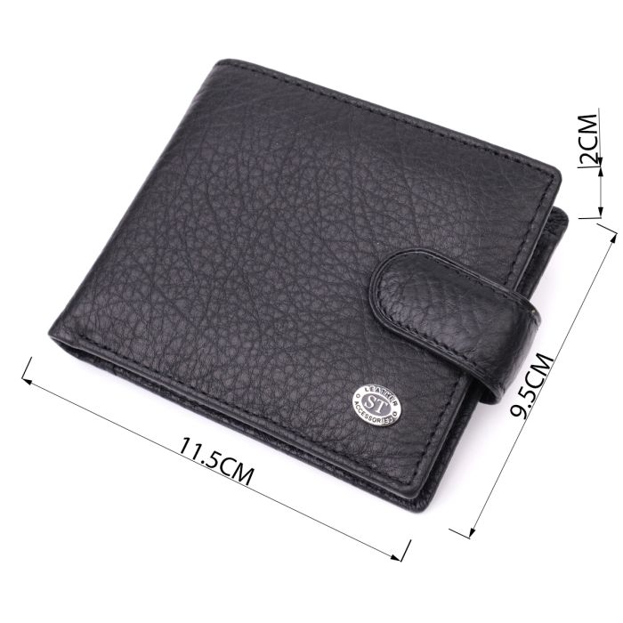 Мужской кошелек удобного размера ST Leather 22471 черный