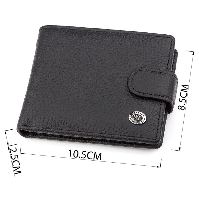 Чоловічий гаманець ST Leather 18316 (ST114) чорний шкіряний