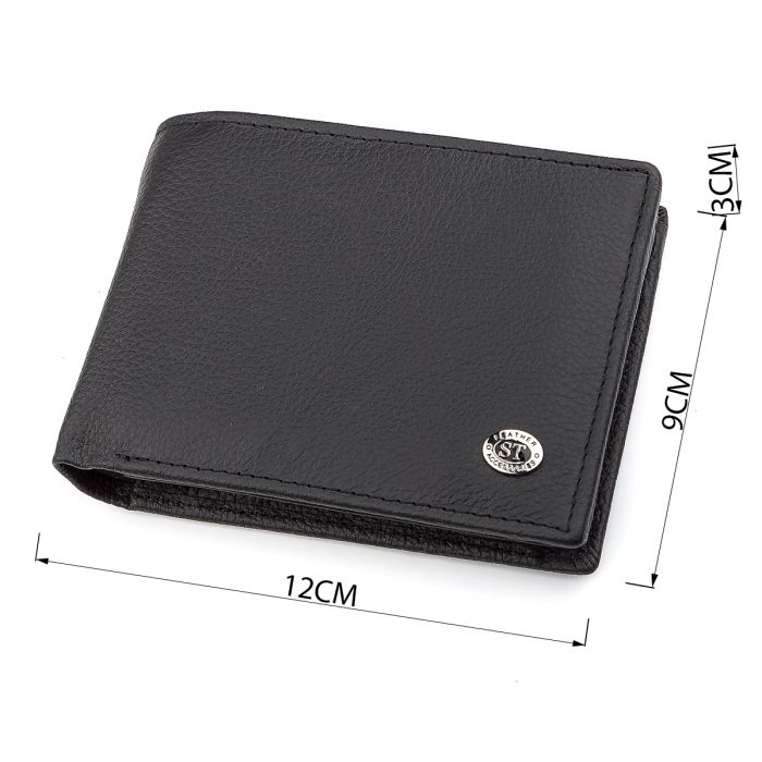 Чоловічий гаманець ST Leather 18327 (ST108) із натуральної шкіри чорний