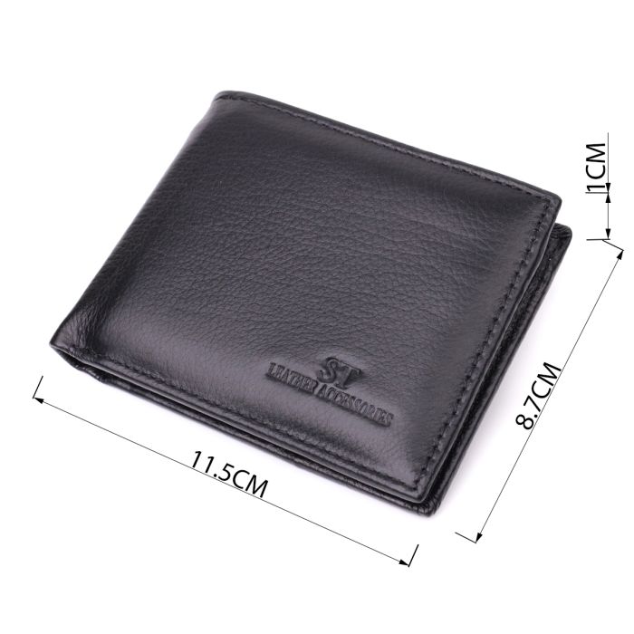 Чоловічий гаманець-затиск з натуральної шкіри ST Leather 22460 чорний