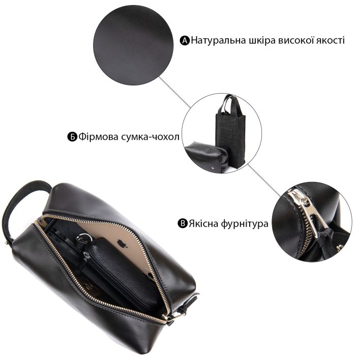 Мужской кожаный несессер Grande Pelle 11417 черный