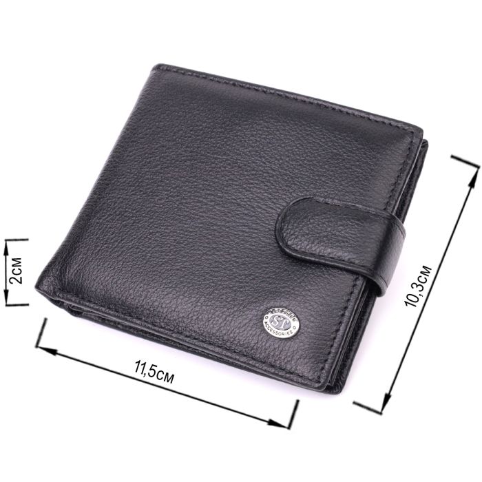 Мужской трендовый кошелек из натуральной кожи ST Leather 22553 черный