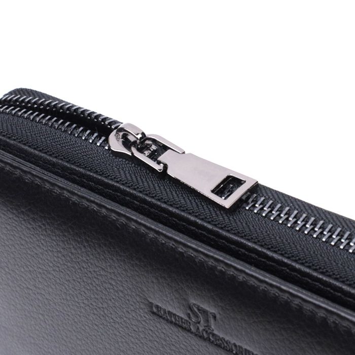Чоловічий клатч із блоком для карт з натуральної шкіри ST Leather 22694 чорний