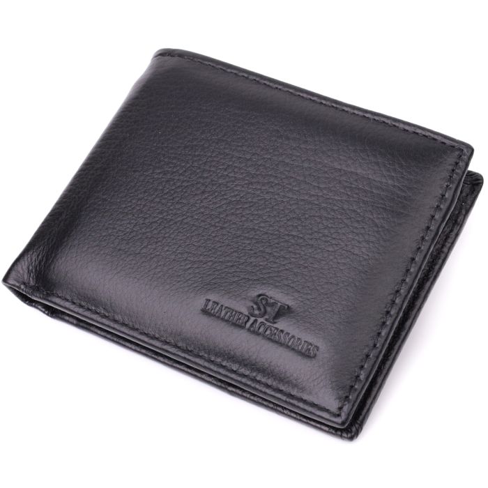 Мужской кошелек-зажим из натуральной кожи ST Leather 22460 черный