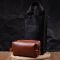 Medium size men's toiletry bag made of smooth leather with a zipper Ukraine Grande Pelle 16766 light brown