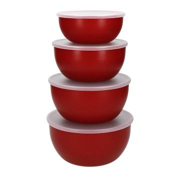 Набір мисок з кришками KitchenAid Universal, 4 шт, 355/591/828/1065 мл, червоний (KQG176OSERE)