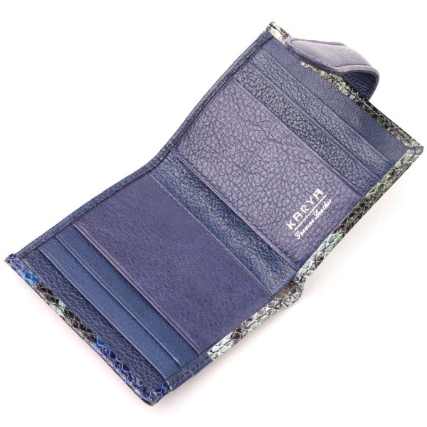 Невеликий жіночий гаманець із натуральної фактурної шкіри KARYA 20950 синій