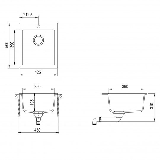 Кухонная мойка AquaSanita Basic Simplex SQS100W-501