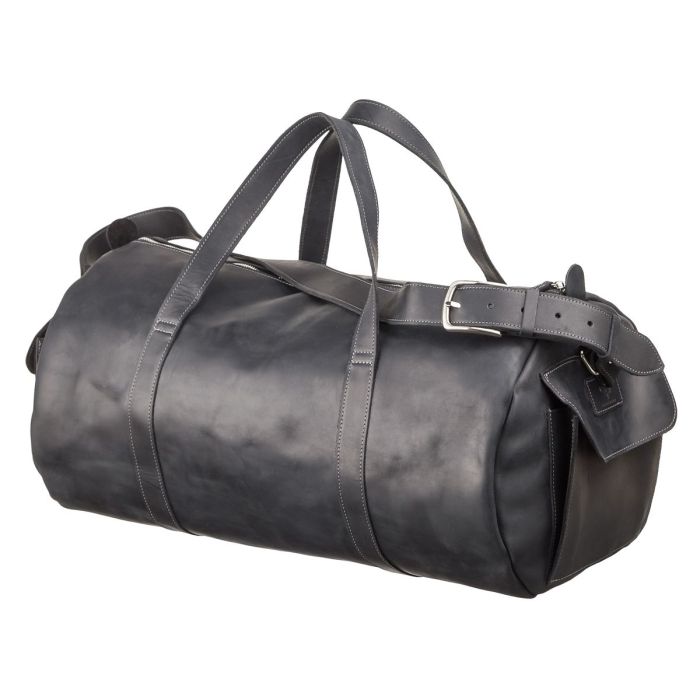 Сумка дорожня Grande Pelle 11046 із вінтажної шкіри чорна