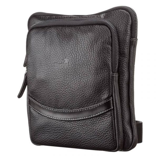 Сумка чоловіча SHVIGEL 11090 шкіряна чорна