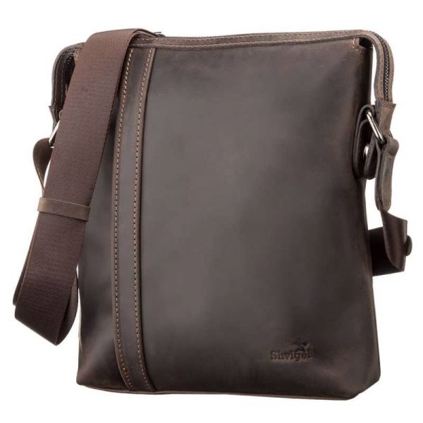 Сумка чоловіча SHVIGEL 11099 шкіряна коричнева