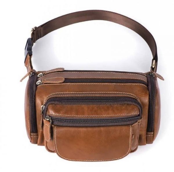 Сумка на пояс об'ємна 14695 Vintage коричнева