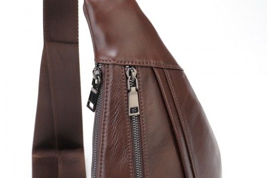 Чоловіча сумка-слінг шкіряна 14737 Vintage коричневий