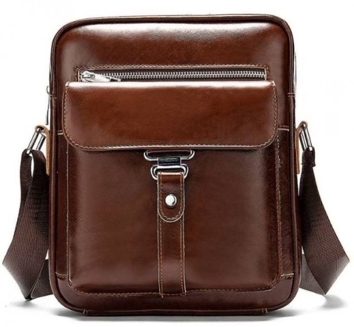 Сумка стильна чоловіча 14829 Vintage коричнева