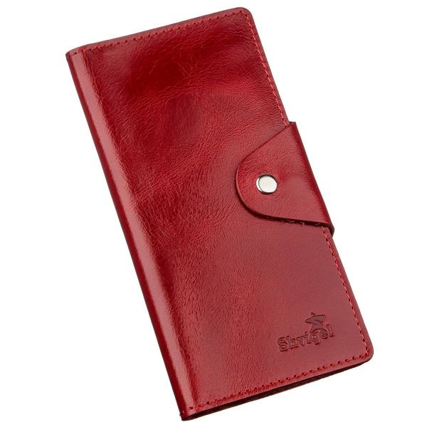 Women's vertical wallet with two buttons SHVIGEL 16176 red