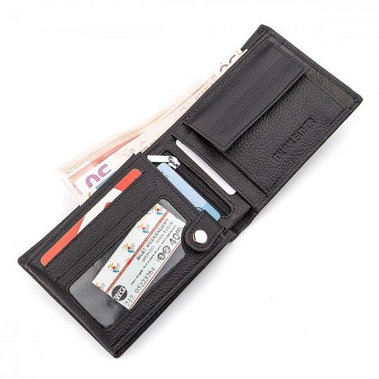 Чоловічий гаманець ST Leather 18327 (ST108) із натуральної шкіри чорний