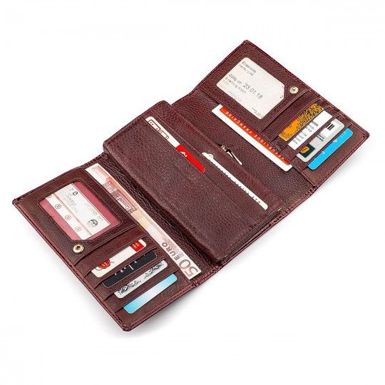 Гаманець жіночий ST Leather 18429 (S8001A) багатофункціональний бордовий