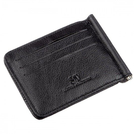 Шкіряний чоловічий затискач на магніті ST Leather 18937 чорний