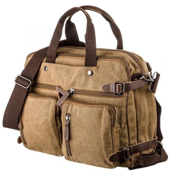 Сумка-трансофрмер текстильна 20146 Vintage пісочний