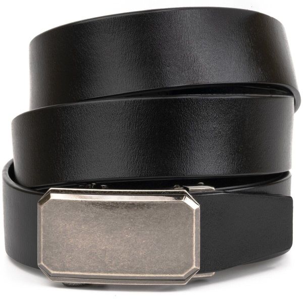 Ремінь чоловічий з незручною пряжкою 20274 Vintage чорний
