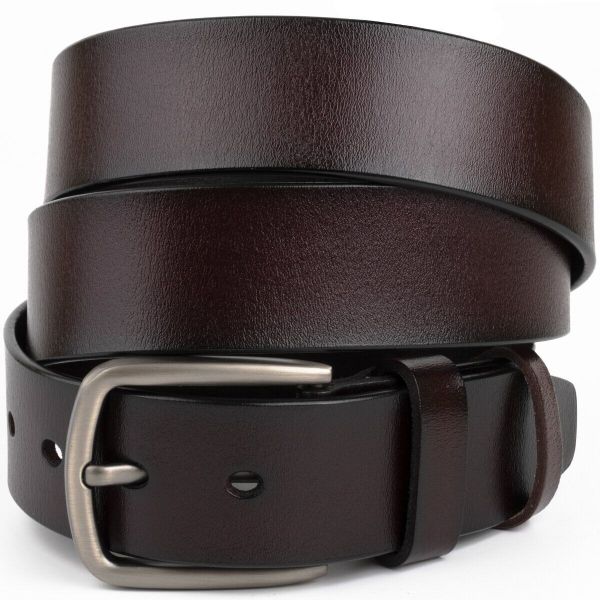 Ремінь чоловічий з затемненою пряжкою механіка 20315 Vintage коричневий