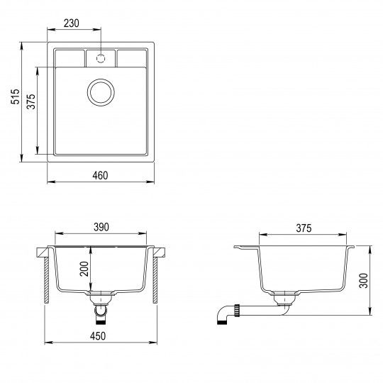 Kitchen sink AquaSanita Basic Nova SQN100W-110 beige