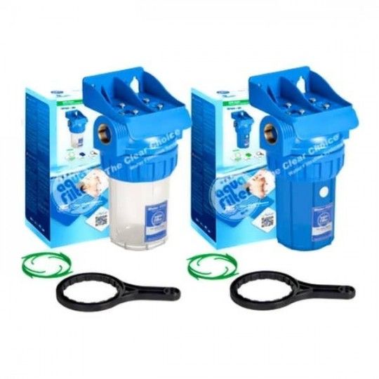 5" FHPR5-x-WB Прозорий 3-х елементний натрубний корпус Aquafilter фільтра різьблення латунь та клапан