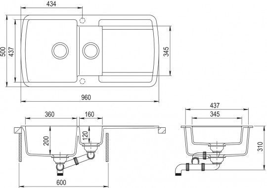 Кухонна мийка AquaSanita Premium Lira SQL151AW-220 argent
