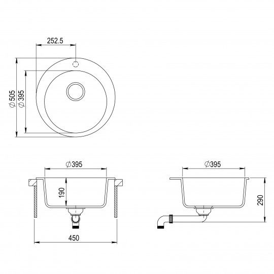 Кухонна мийка AquaSanita RAUND SR100W-710 alba