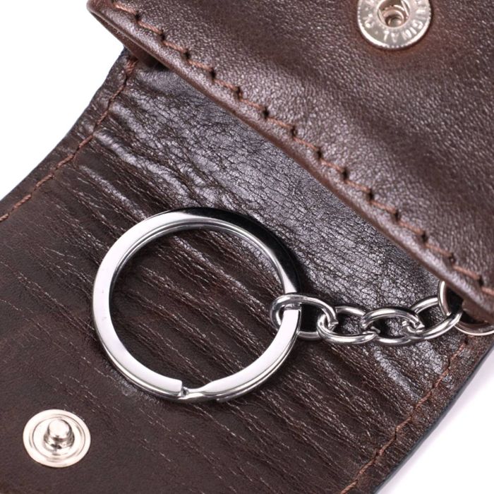 Оригинальная ключница в виде футляра из натуральной кожи GRANDE PELLE 22570 коричневая