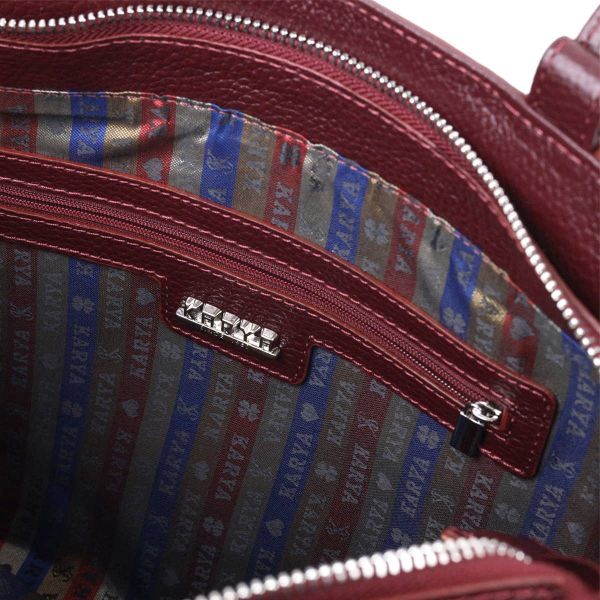 Women's bag KARYA 20835 leather burgundy