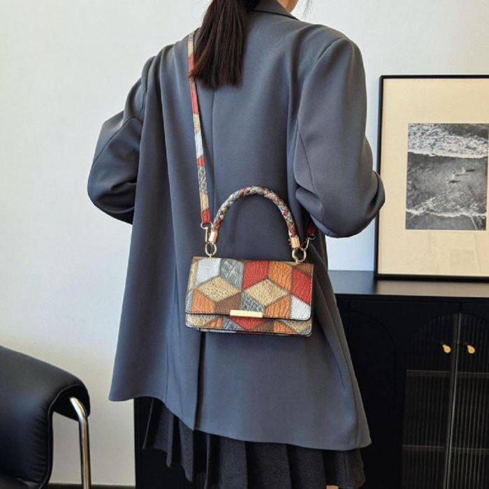 Кросбоди из эко-кожи с геометрическим рисунком Lilly P2-15119230R мультиколор