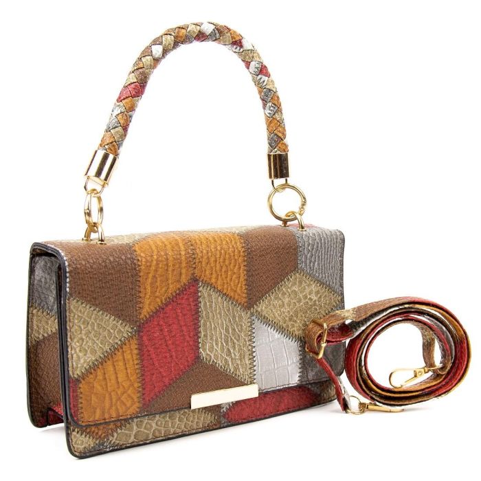 Кросбоди из эко-кожи с геометрическим рисунком Lilly P2-15119230R мультиколор