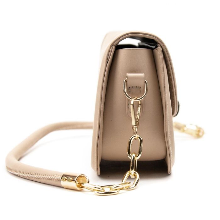 Сумочка через плечо каркасная с клапаном Lilly P4-8420B беж