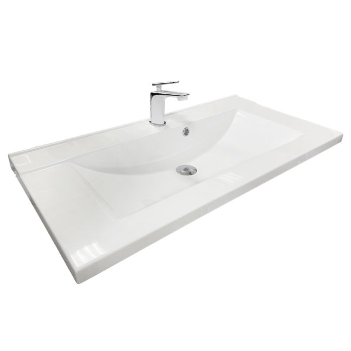 Умивальник накладний Adamant Quanto White 90 штучний камінь 900x447x140 мм