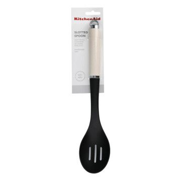 Ложка для сервіровки з прорізами KitchenAid Coreline 35,3 см кремова (KAG004OHACE)