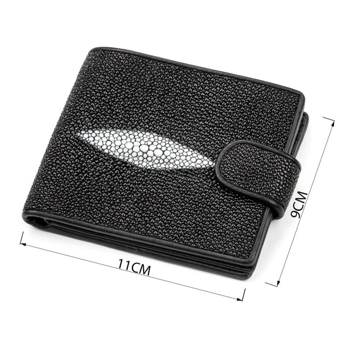 Портмоне чоловіче STINGRAY LEATHER 18070 з натуральної шкіри морського ската чорне