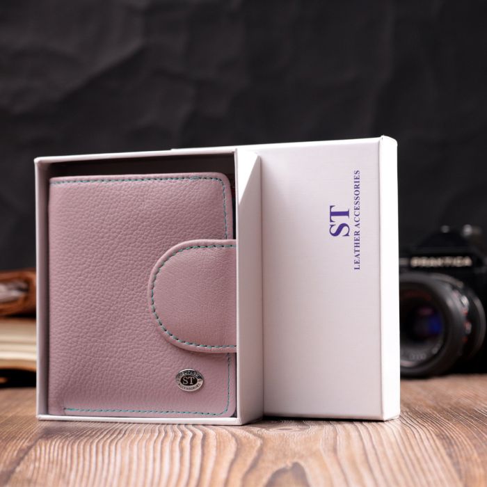 Портмоне з монетницею зовні для стильних жінок шкіряне ST Leather 19456 лілове