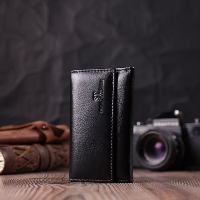 Практическая ключница из натуральной кожи ST Leather 22483 черная