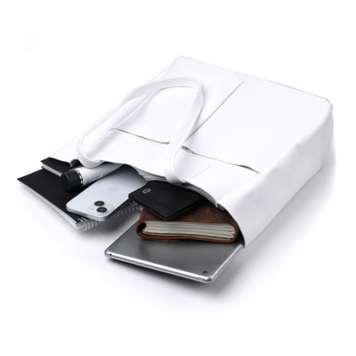 Практична сумка-шоппер із натуральної шкіри Shvigel 22844 біла