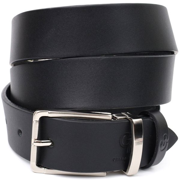 Практичний брючний ремінь для чоловіків з натуральної шкіри Grande Pelle 11677 чорний