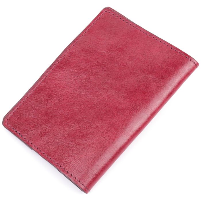 Чудова шкіряна обкладинка на паспорт Карта Grande Pelle 16776 бордова