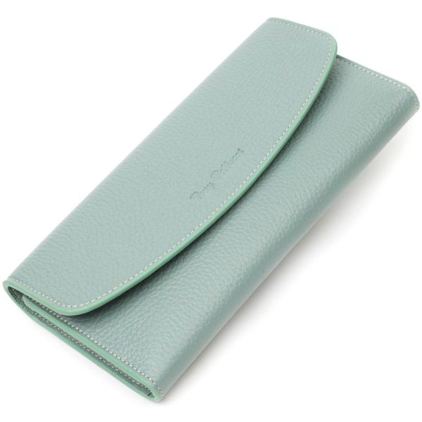 Чудовий жіночий гаманець із монетницею на блискавці з натуральної шкіри Tony Bellucci 21968 сіро-зелений