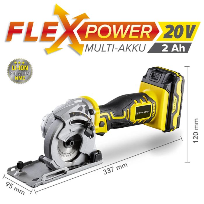 Пила циркулярная аккумуляторная мини Trotec PCSS 05-20V + кейс (4430000105)