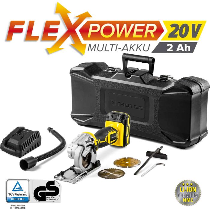 Пила циркулярная аккумуляторная мини Trotec PCSS 05-20V + кейс (4430000105)