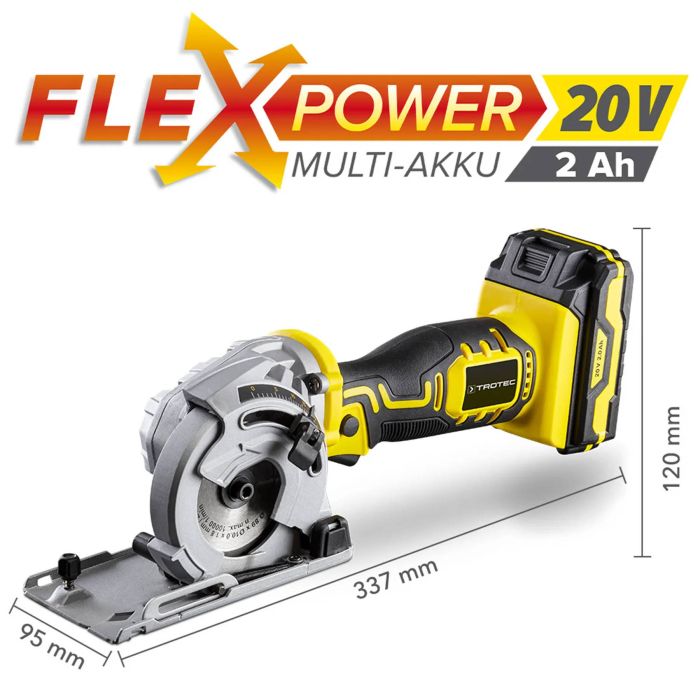 Пила циркулярная аккумуляторная мини Trotec PCSS 05-20V + кейс (4430000105)