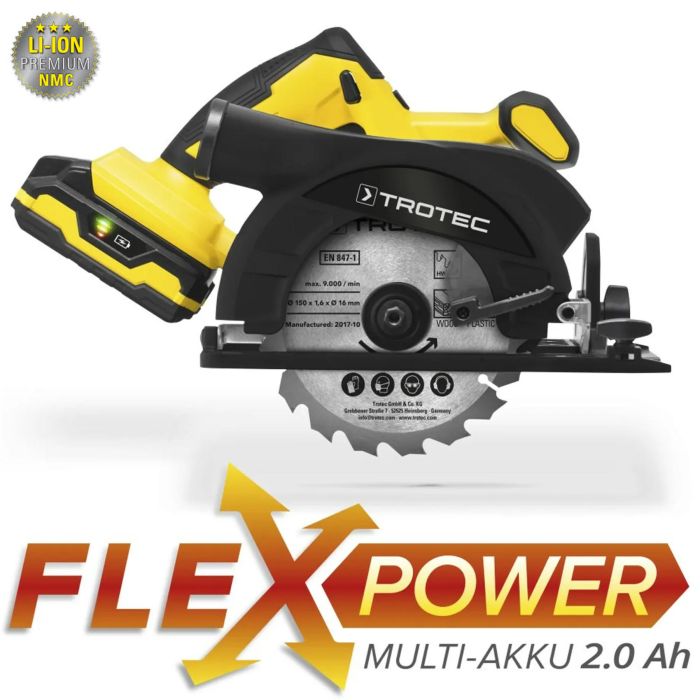 Пила циркулярная аккумуляторная Trotec PCSS 10-20V + кейс (4430000110)
