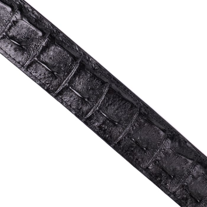 Ремінь класика з натуральної шкіри крокодила чорний CROCODILE LEATHER 18018