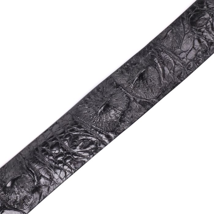 Ремень мужской из натуральной кожи крокодила черный CROCODILE LEATHER 18008